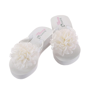 Bridal Flip Flops with large boutique chiffon roses